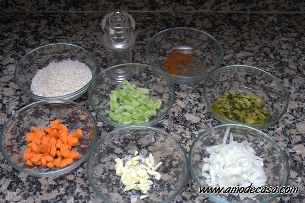 Ingredientes para arroz en olla rápida