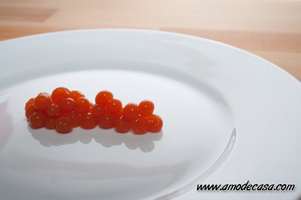 Esferas o caviar de tomate