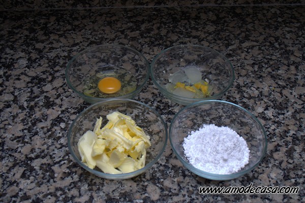 Ingredientes para la crema de limón que uso en los macarons