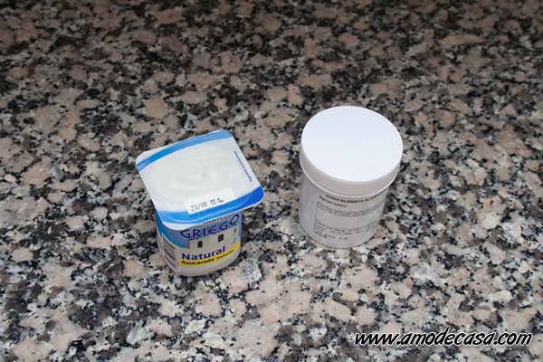 Ingredientes: Yogur y alginato