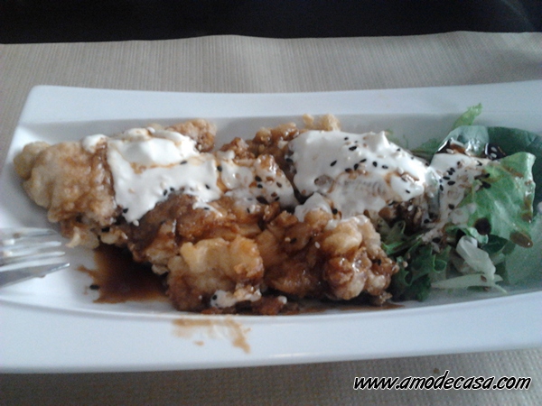 Pechuga de pollo en tempura
