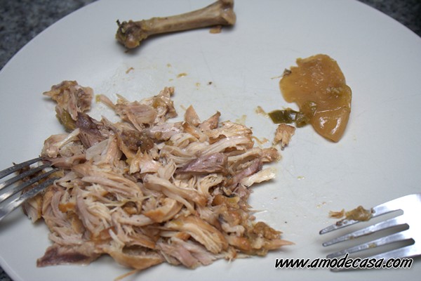Desmenuzar pollo